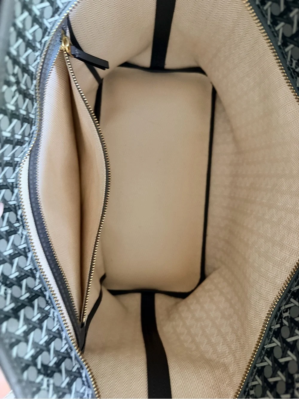 Tory Burch Gray Ever Ready Zip Tote with Matching Zip Pouch
